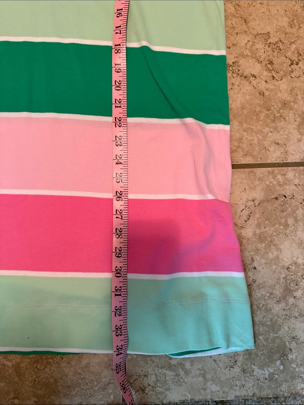 Crown & Ivy Striped Puff-Sleeve Dress in Pink & Green Size Med - Picture 11 of 12